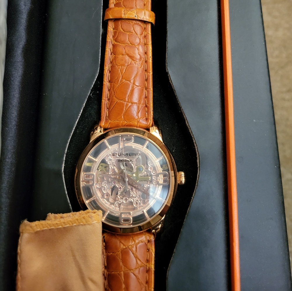Stuhrling Watch, copper gold